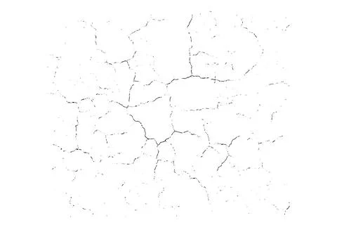Natural cracks background. Vector overlay texture of cracked surface. One col Stock Illustration