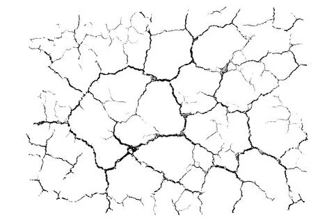 Natural cracks background. Vector overlay texture of cracked surface. One c.. Stock Illustration