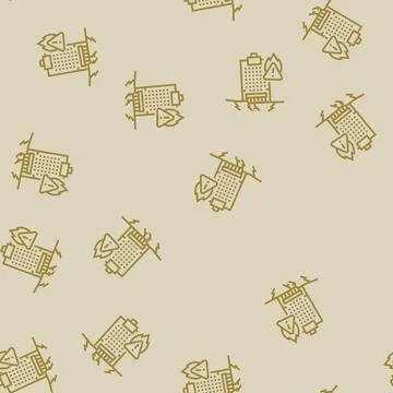 Natural crisis line seamless pattern Stock Illustration