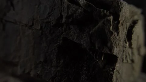 Natural Dark Textured Rock Close-Up Stock Footage 289541592