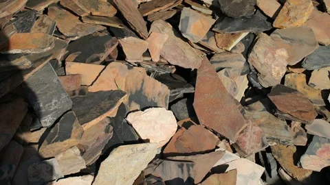 Natural Decorative Stone Cladding Materials Close Up Vídeos de archivo 337623445