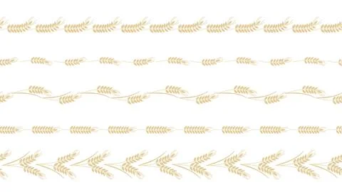Natural design element spikelets in row seamless pattern Illustrazione stock