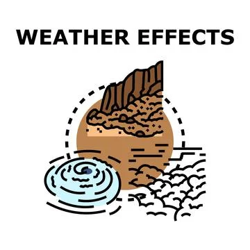 Natural disaster effects vector illustrating cataclysms and climate change Illustrazione stock