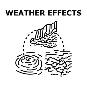 Natural disaster effects vector illustrating cataclysms and climate change Stock Illustration