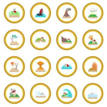 Natural disaster icon circle Illustrazione stock