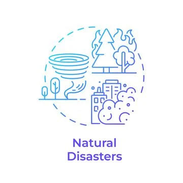 Natural disasters blue gradient concept icon Stock Illustration