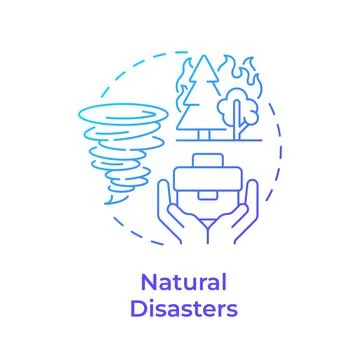 Natural disasters blue gradient concept icon Stock Illustration