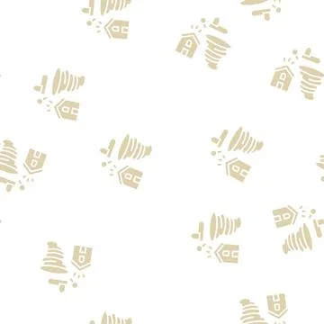 Natural disasters glyph seamless pattern 스톡 일러스트