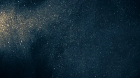 Natural Dust Particles Float On Black Background. Dust In Motion. Stock Footage 123467834