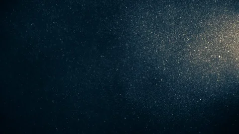 Natural Dust Particles Float On Black Background. Dust In Motion. Stock Footage 123477005