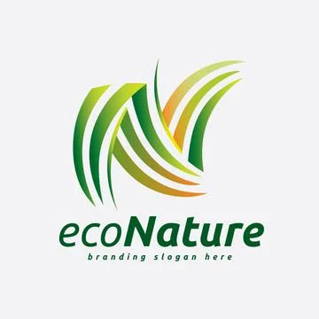 Natural Eco System N Type Logo Stock Illustration