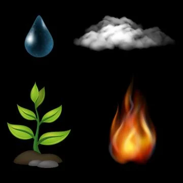 Natural Elements Set Illustrazione stock