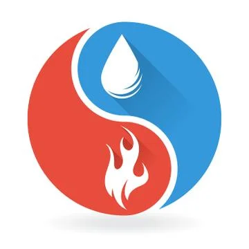 Natural elements yin yang concept icon Stock Illustration