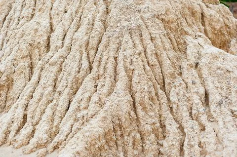 Natural erosion patterns sandy soil outdoor landscape textured environment .. 스톡 사진