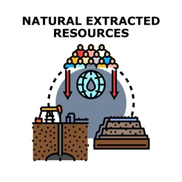 Natural extracted resources concept for human consumption Stock Illustration