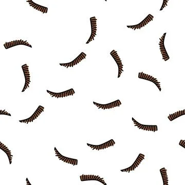 Natural eyebrow vector seamless pattern Stock Illustration