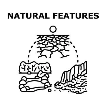 Natural features concept with diverse environmental elements Stock Illustration