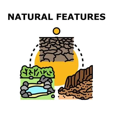 Natural features concept with diverse environmental elements Stock Illustration
