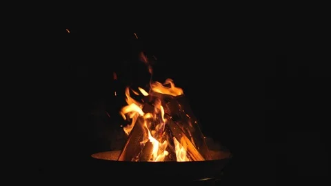 Natural fire in a firebox Stock-Footage 126086173