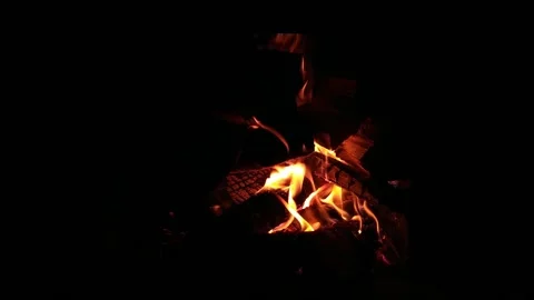 Natural fire in the fireplace in winter. Video stock 170878656