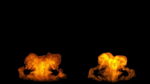 The natural fire flares up and fades away, with alpha mask Stock Footage