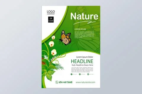 Natural Flyer vector template Design Stock Illustration