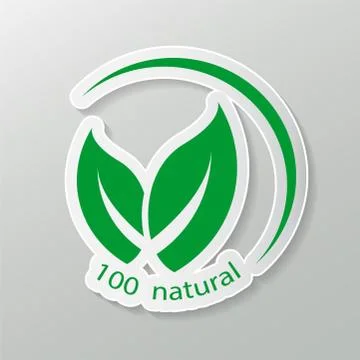 Natural friendly vector design.logo natural product. stickers, labels, tags w Stock Illustration