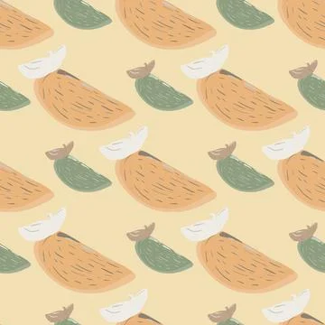 Natural fruit seamless pattern with abstract pale orange print. Persimmon sli Stock Illustration