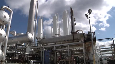 Natural Gas Processing Plant Close up Stock Footage
