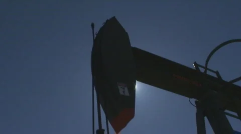 Natural gas pump jack Video stock 458945