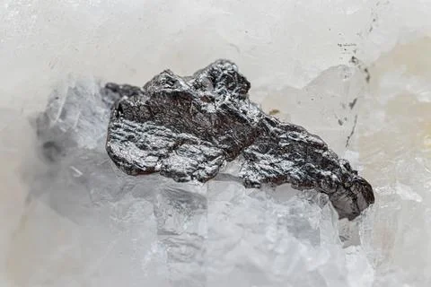 Natural graphite on marble Stock Photos