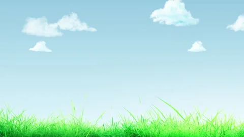 Natural Grass Field Moving Clouds Motion Loop 库存影片 335426878