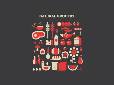 Natural grocery food Stock Illustration