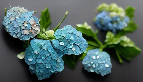 Natural hand-painted material of hydrangea flower Stock Illustration