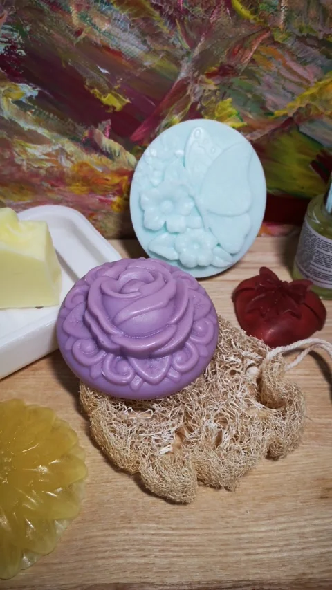 Natural handmade soap Stock Footage 227117572