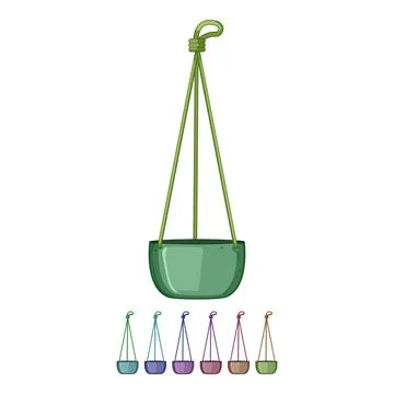 Natural hanging planter cartoon vector graphic Illustrazione stock