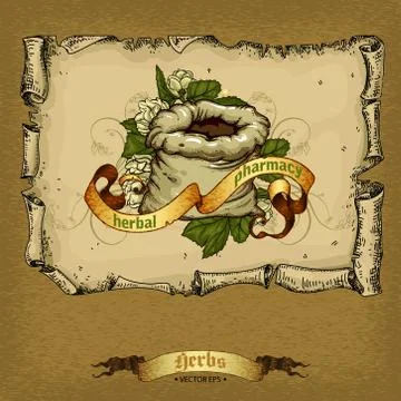 Natural herbs Illustrazione stock