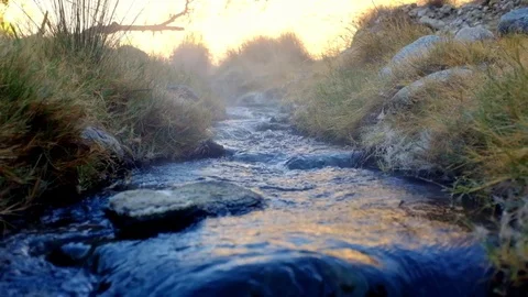 Natural hot spring flowing through. Vidéo 74399733