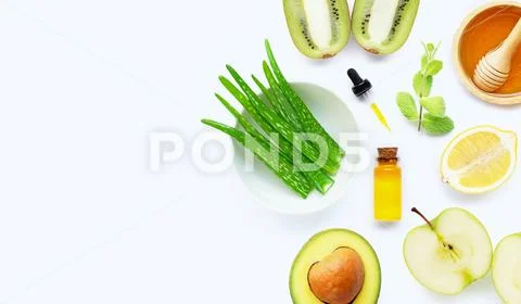 Natural ingredients for homemade skin care Stock Photos
