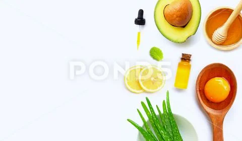 Natural ingredients for homemade skin care Stock Photos