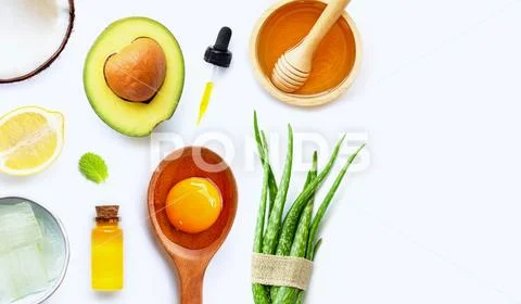 Natural ingredients for homemade skin care Stock Photos