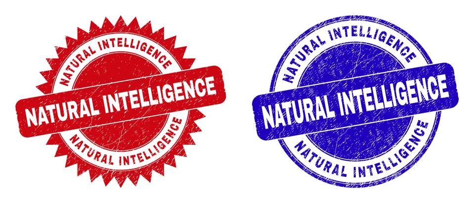 NATURAL INTELLIGENCE Rounded and Rosette Seals with Corroded Texture 스톡 일러스트