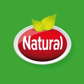 Natural label vector with leaf Stock Illustration