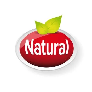 Natural label vector with leaf Stock Illustration