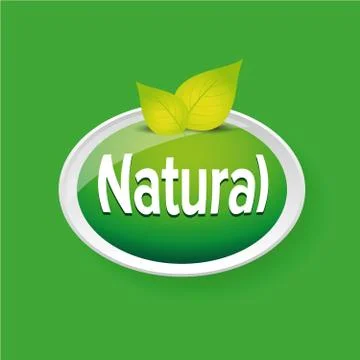 Natural label vector with leaf Stock Illustration
