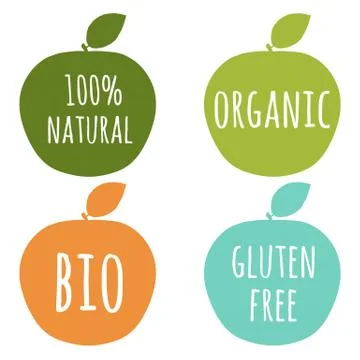 Natural Labels Set Stock Illustration