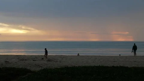 Natural landscape dramatic sunset over the sea beach surface in the sunset .. 動画素材 284211398