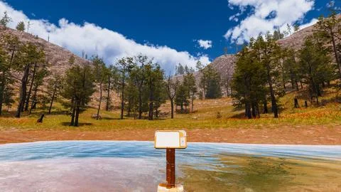 Natural landscape with technological elements of the future 3d render Stock Illustration