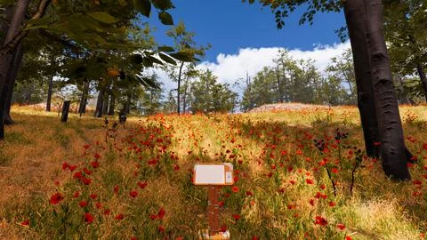 Natural landscape with technological elements of the future 3d render Stock Illustration