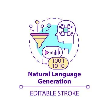 Natural language generation concept icon Stock-Illustration
